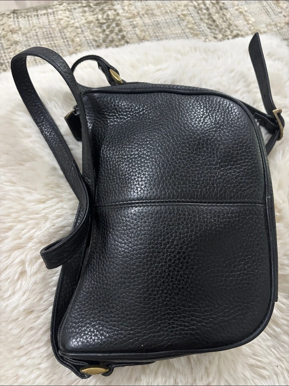 Vtg Etienne Aigner Black Leather Y2K Crossbody Shoulder Bag